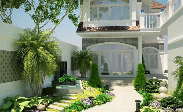 Thiết kế sân vườn theo phong cách hiện đại
